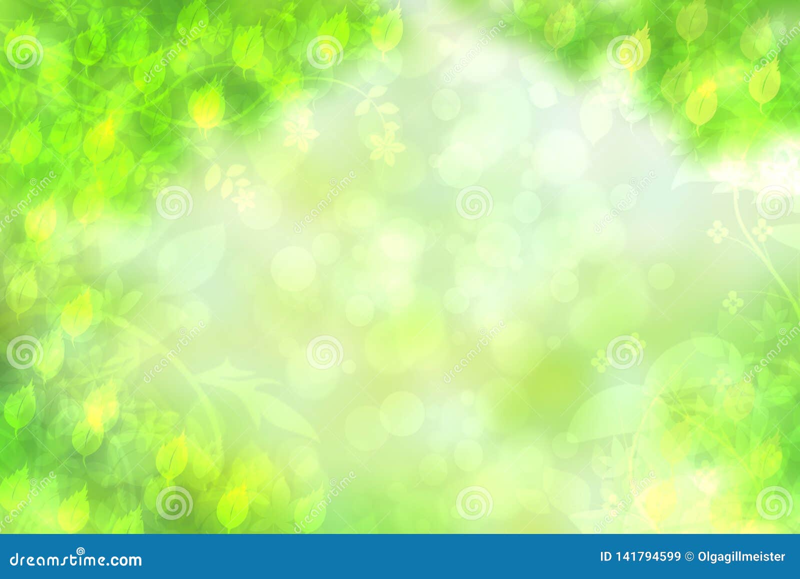 Abstract Natural Spring Light Green and Yellow Background Texture with  Leaves and Branches. Space for Design Stock Illustration - Illustration of  design, light: 141794599