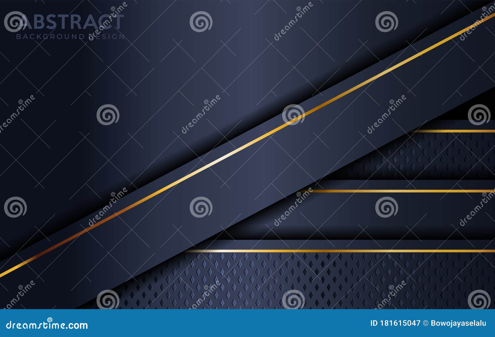 Abstract Navy and Gold Lines Overlap Layer Textured Background Design