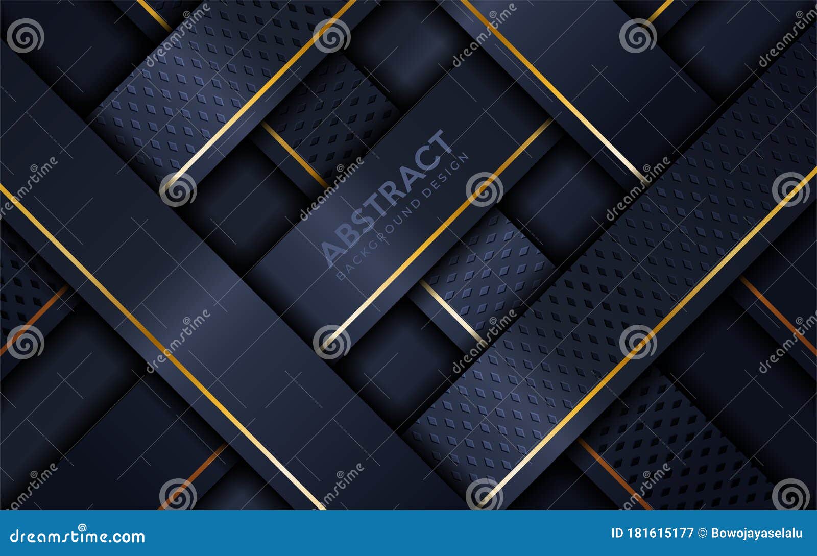 Abstract Navy and Gold Lines Overlap Layer Textured Background Design