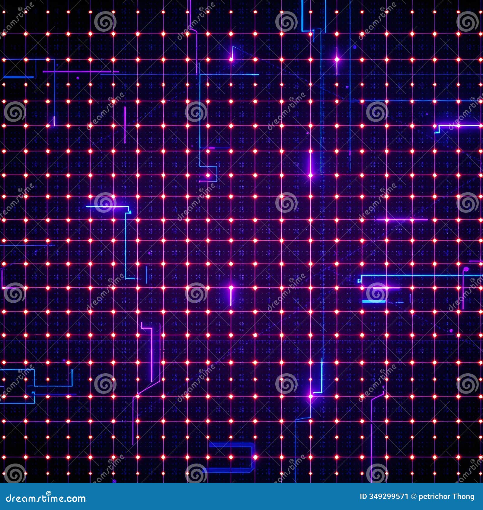 abstract neon blue and purple cyber grid 
