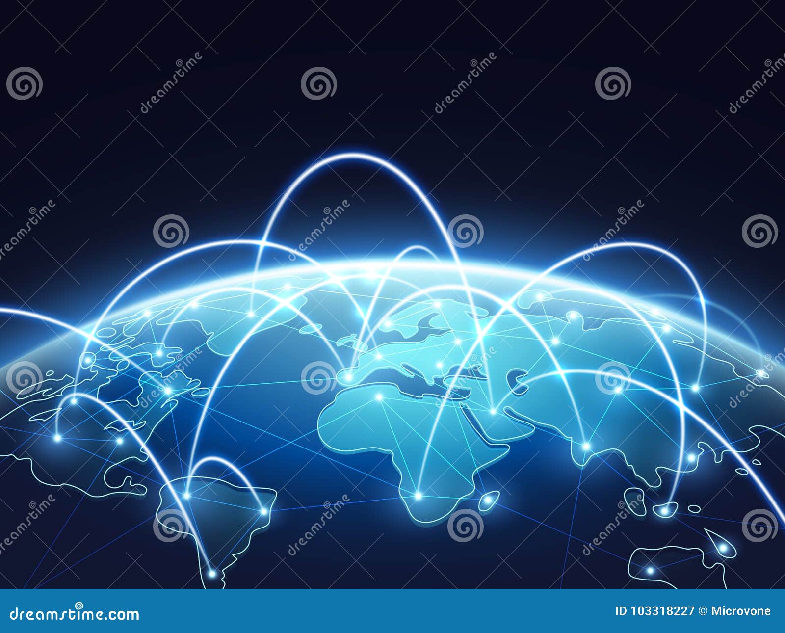 abstract network  concept with world globe. internet and global connection background