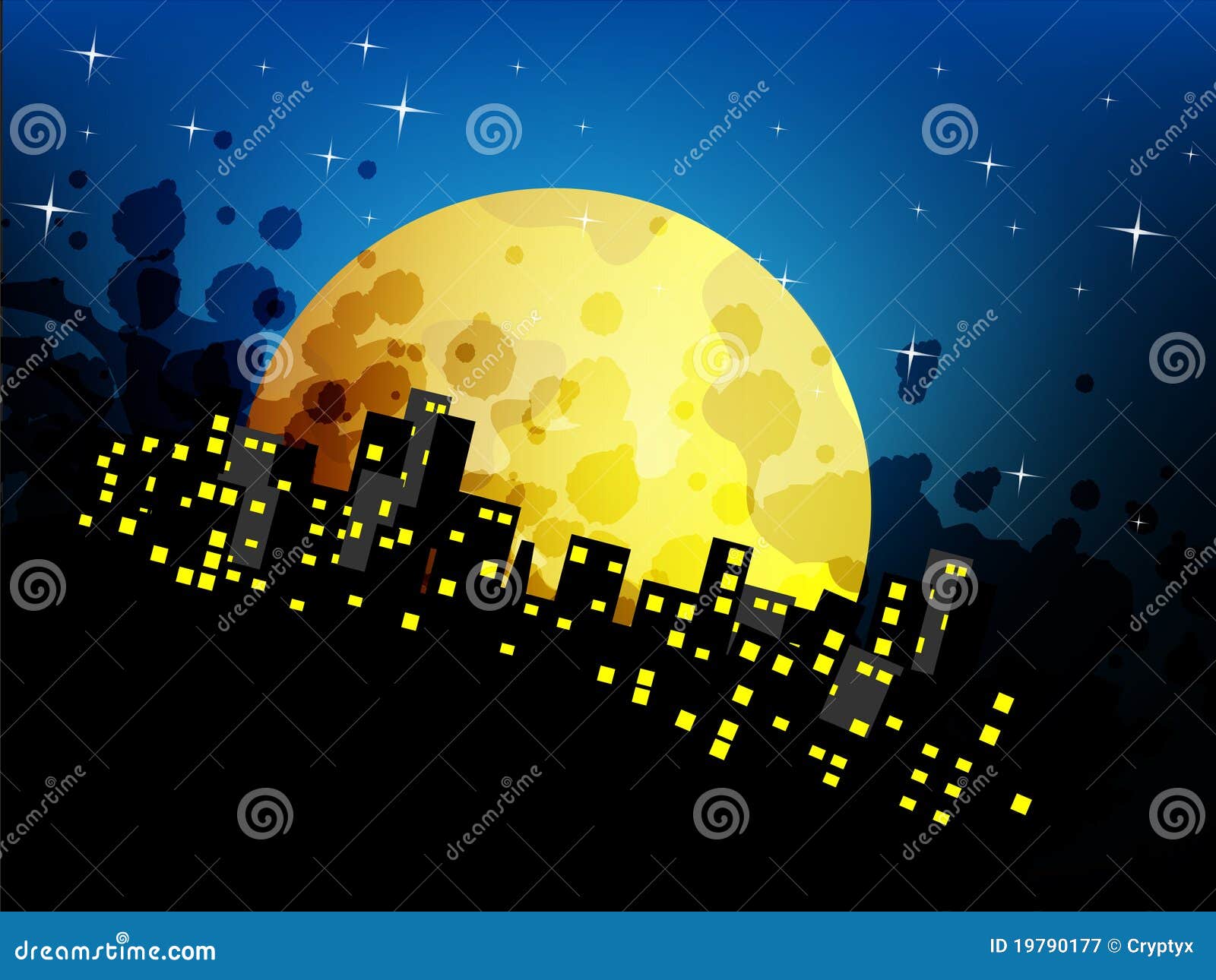 Abstract Night City Background Stock Vector - Illustration of