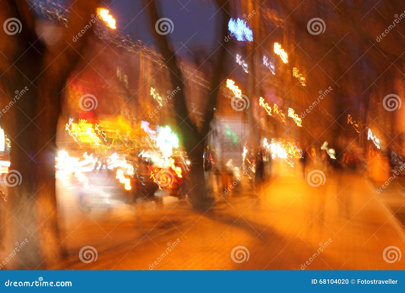Abstract Night City Lights Stock Photo Image Of Pavement 68104020