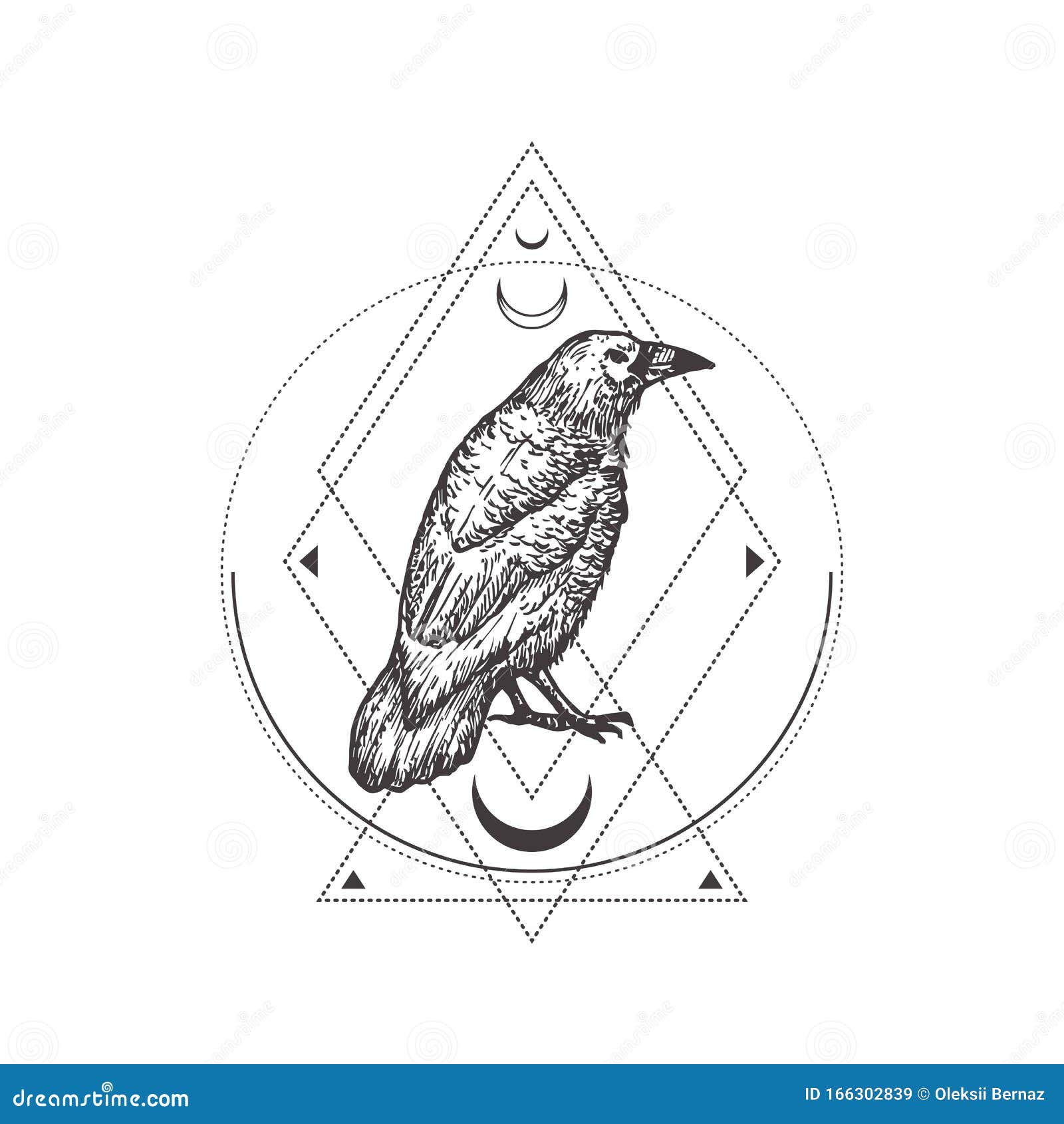 Abstract Occult Symbol, Vintage Style Logo or Tattoo Template. Hand Drawn Black Crow or Raven Sketch Symbol and Stock Vector - Illustration of engraving, abstract: 166302839 Abstract Occult Symbol, Vintage Style Logo or Tattoo Template. Hand Drawn Black Crow or Raven Sketch Symbol and Stock Vector - Illustration of engraving, abstract: 166302839