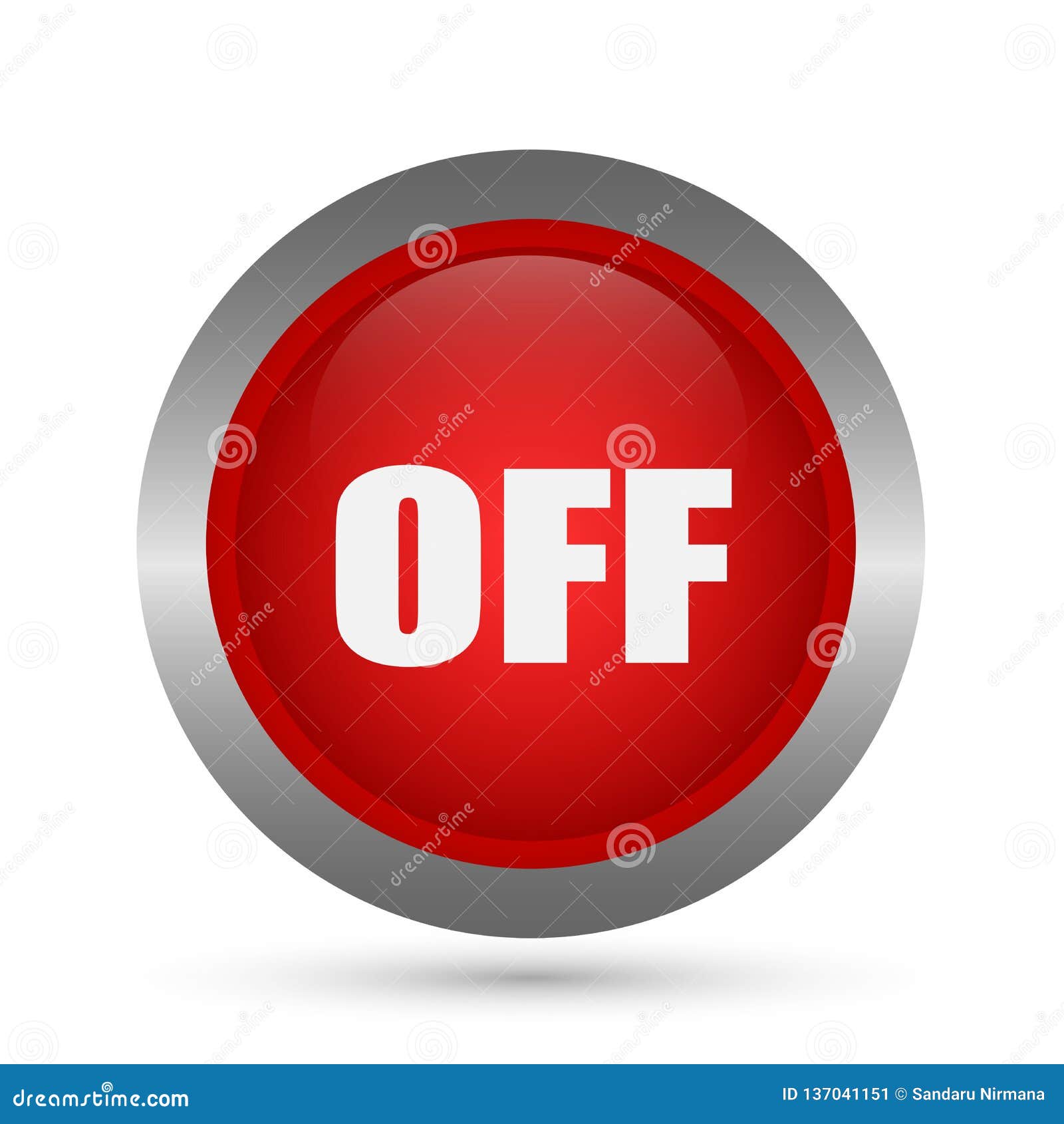 Abstract Off Button Power Off Switch Button Vector in Element on White