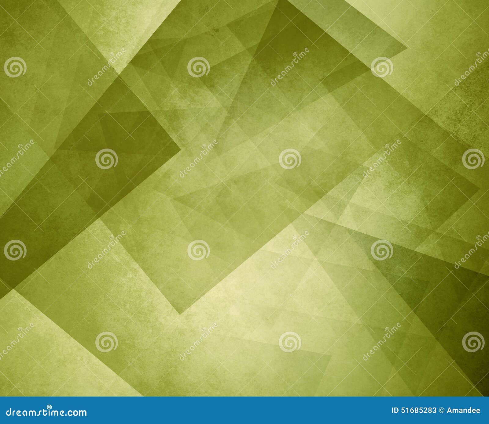 abstract olive green geometric background with layers of triangles and rectangles with distressed texture 