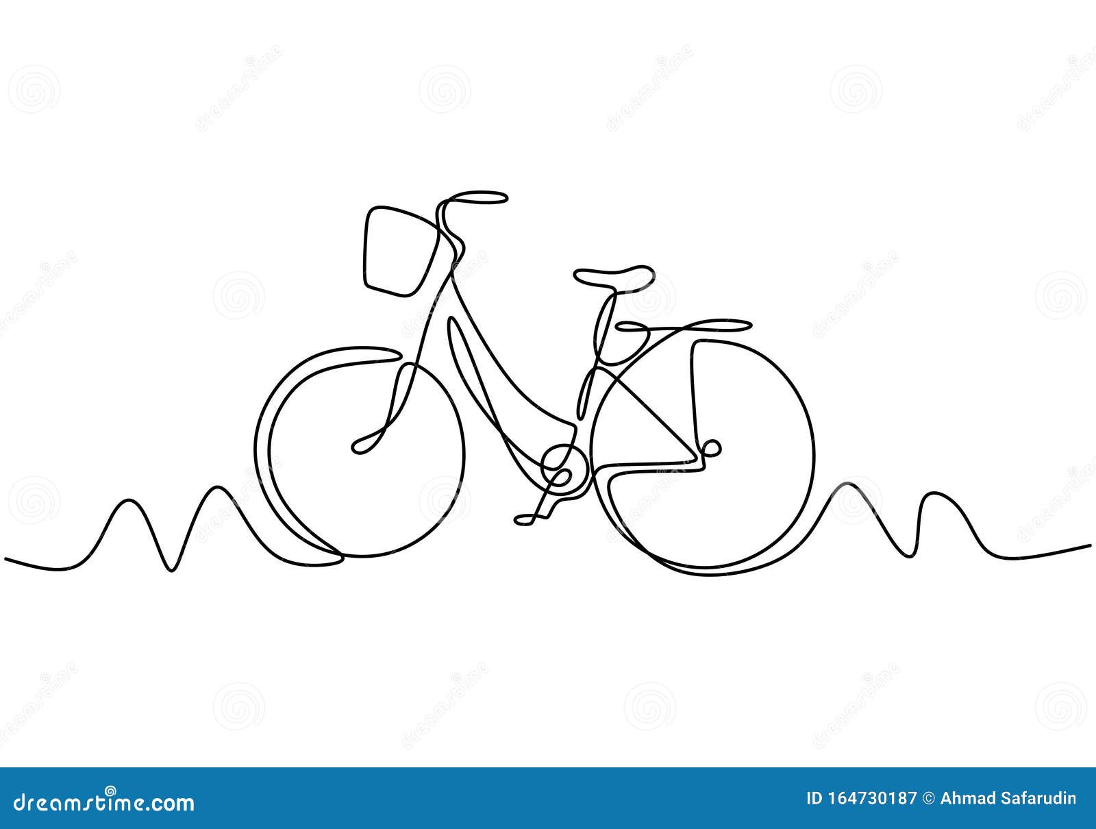 Abstract One Line Drawing with Bike Vector. Illustration Cycling Object  Isolated on White Background Stock Vector - Illustration of travel,  relaxation: 164730187