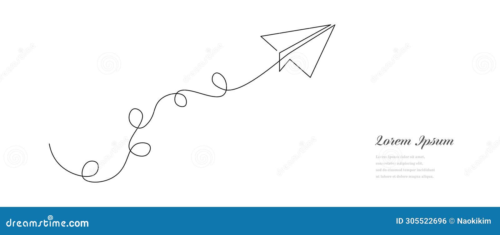 abstract one stroke continuous line, paper plane background, simple line doodle, retro styled concept