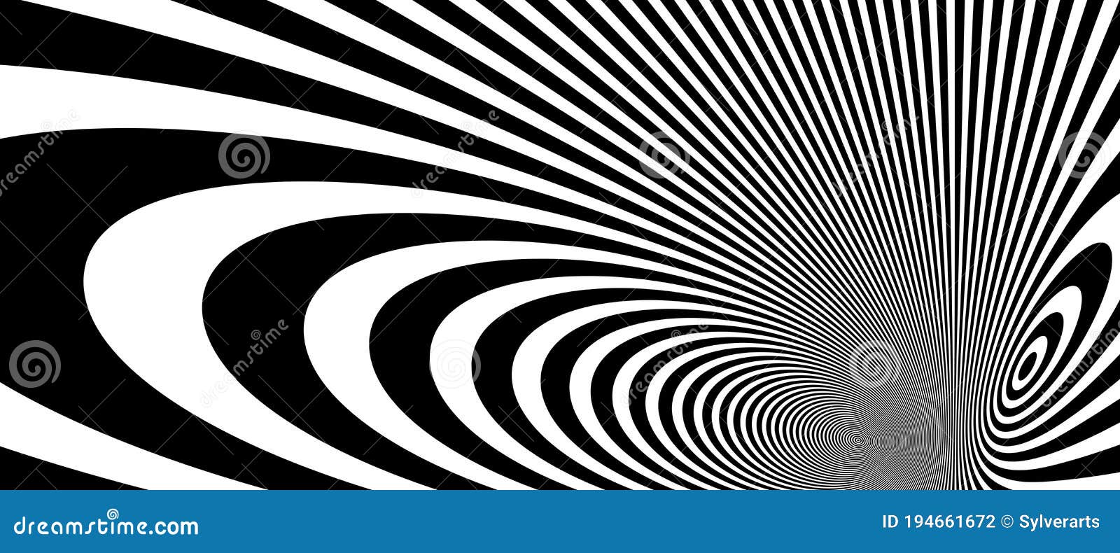 Abstract Op Art Black And White Lines In Hyper 3D