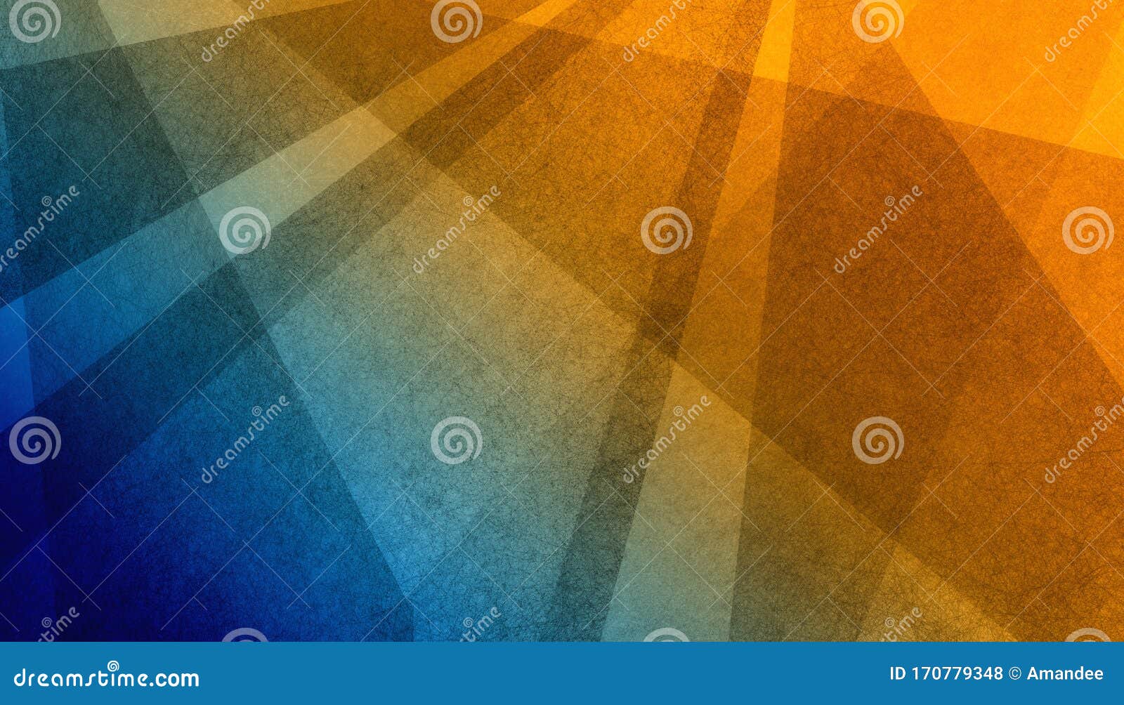 Abstract Orange and Blue Background with Textured Black Stripes ...