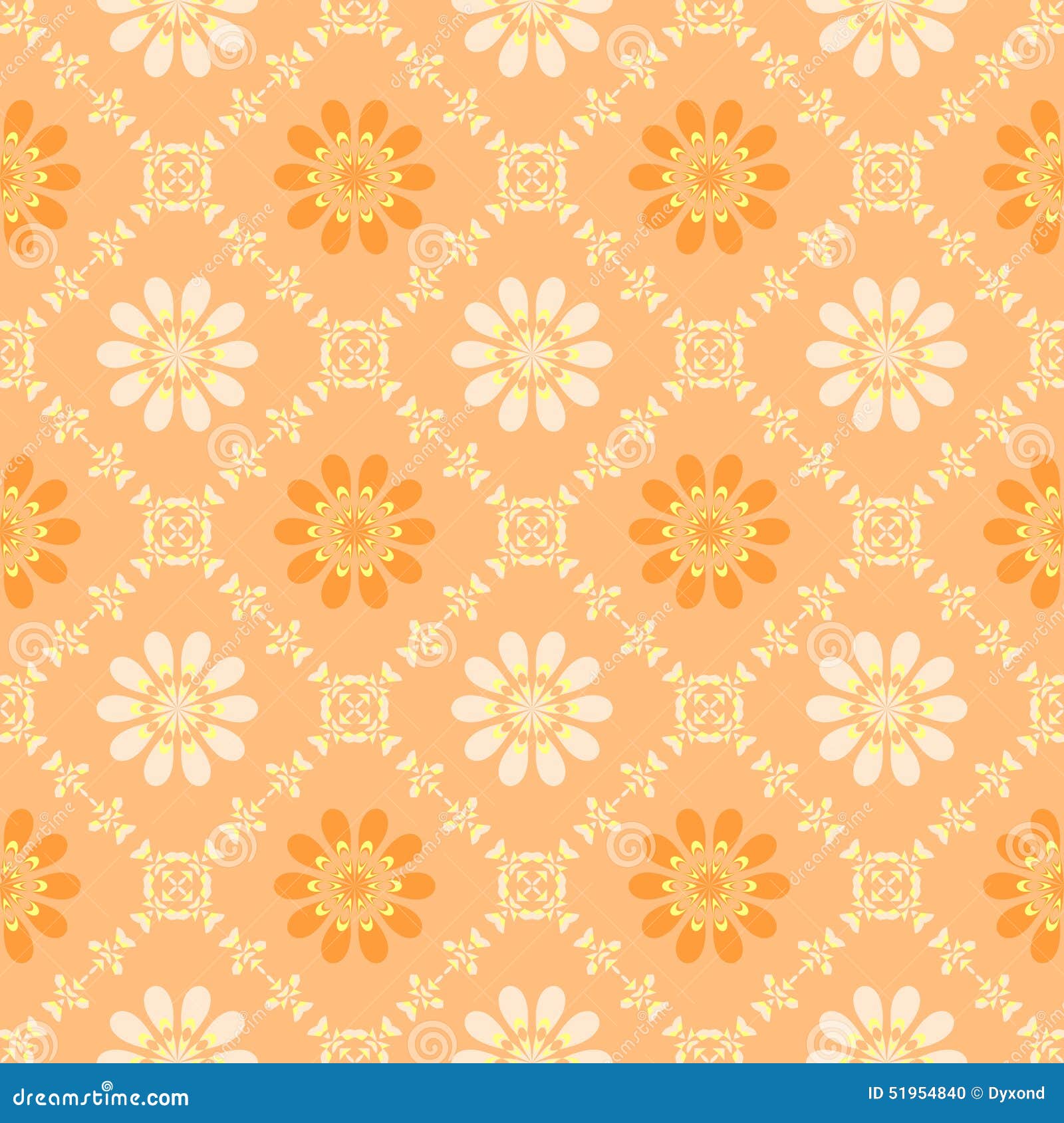Abstract Orange Floral Pattern. Texture Background. Stock Illustration