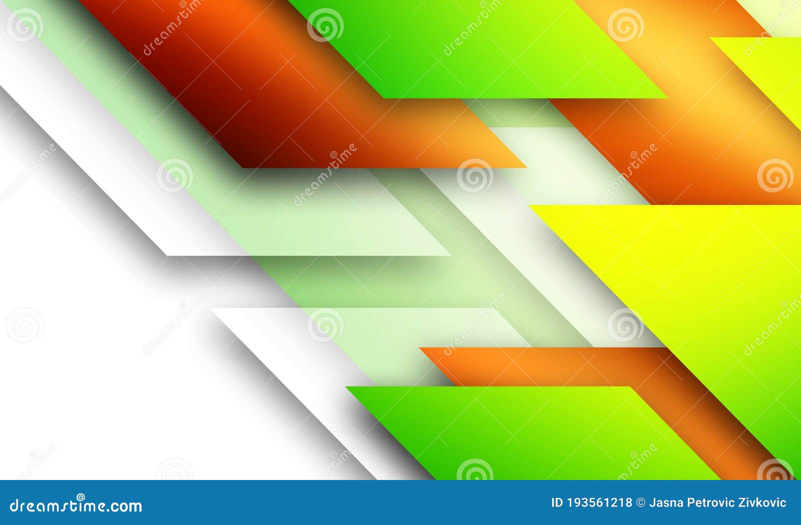 Abstract Orange and Green Gradient Separate Geometric Squares Overlapping Background Technology