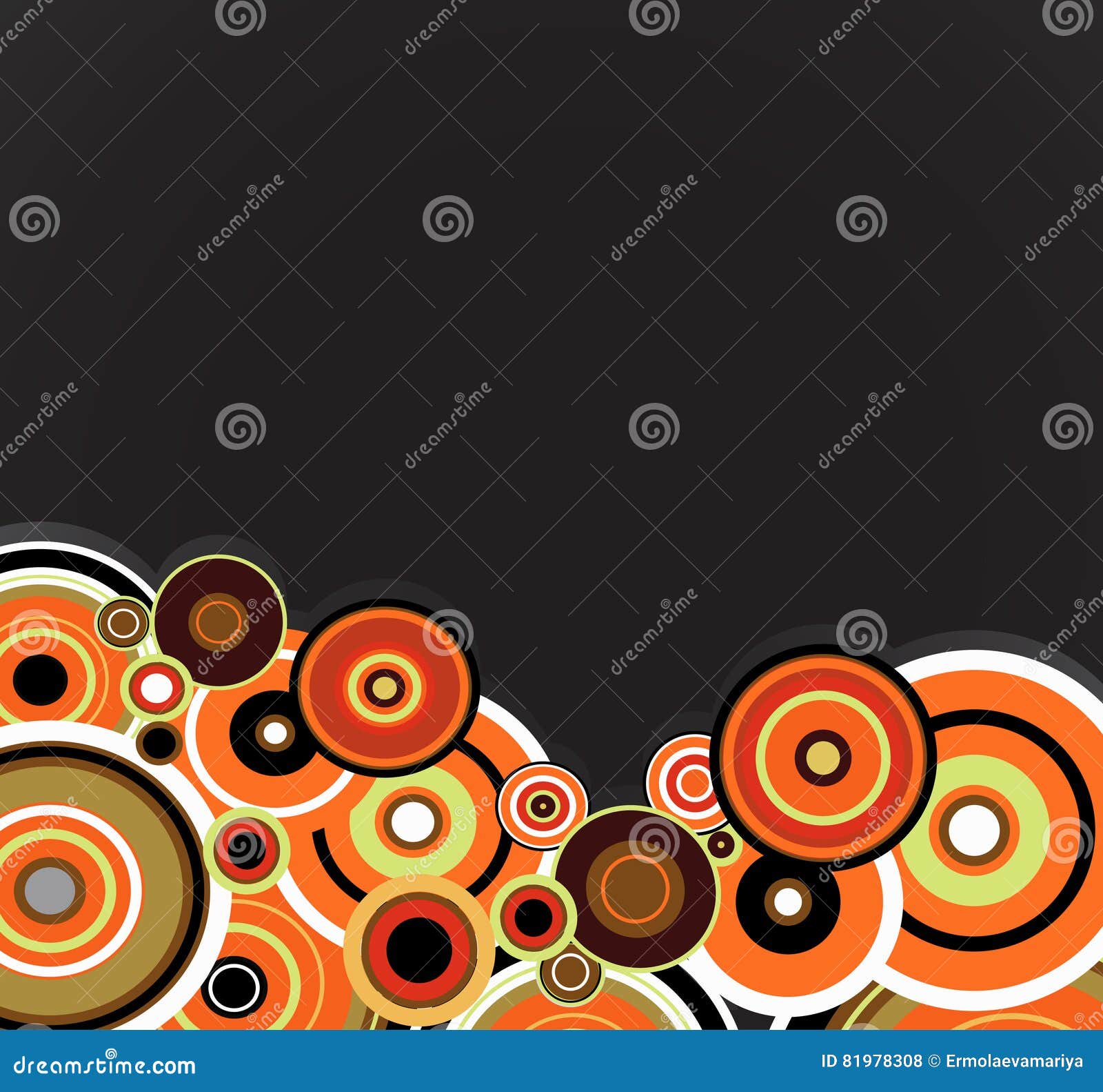 Abstract Orange Rings. Floral Background. Vector Stock Vector Illustration of floral, flower