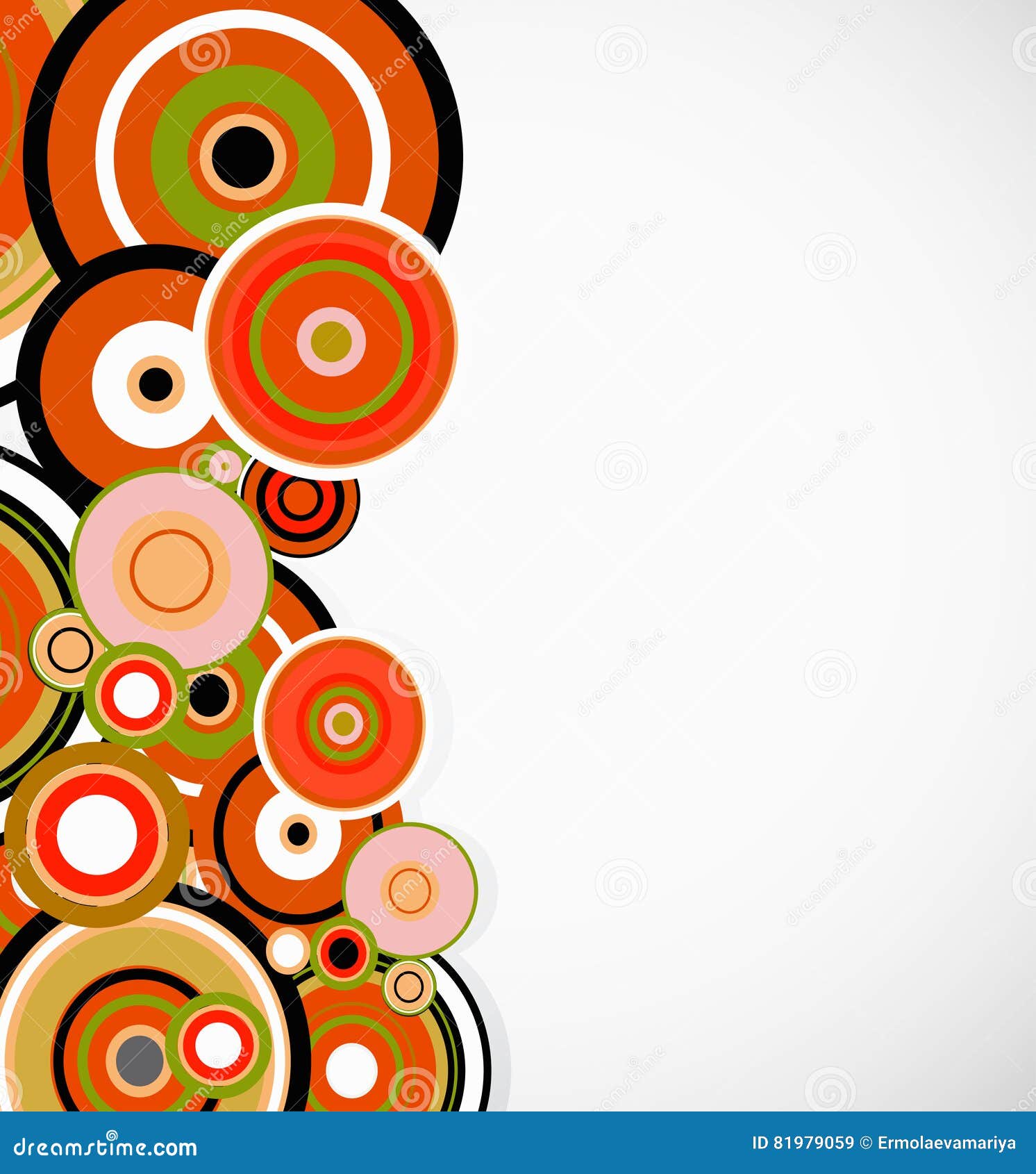 Abstract Orange Rings. Floral Background. Vector Stock Vector Illustration of grass