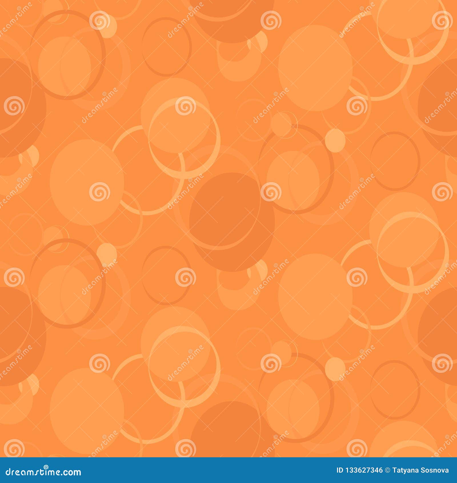 Vector Seamless Pattern Abstract Orange Rings and Rounds Stock Vector Illustration of circles