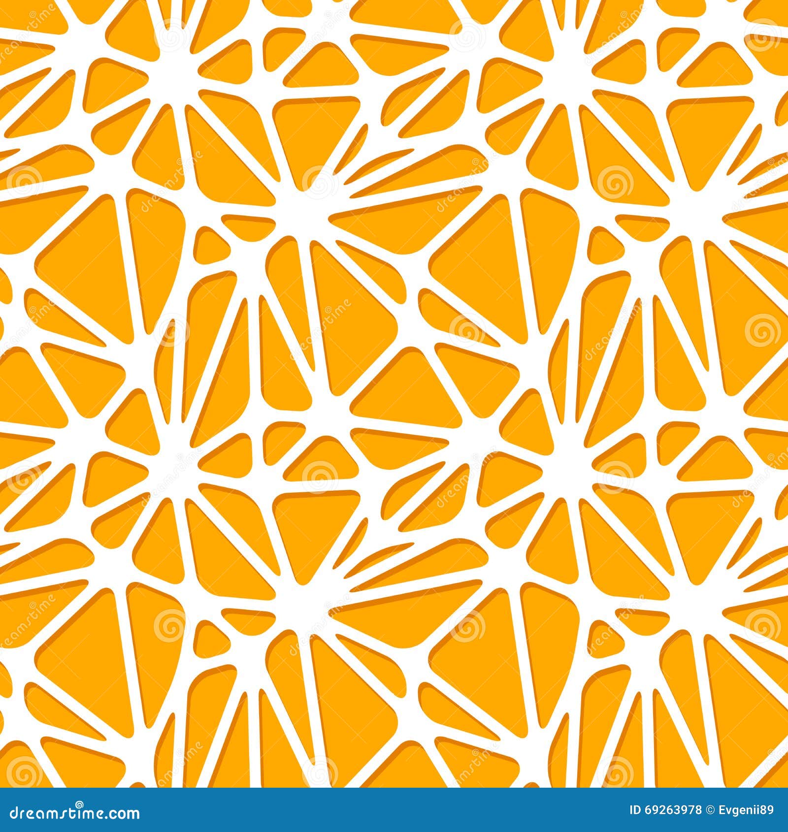 Abstract Orange Shapes on White, Seamless Pattern Stock Illustration