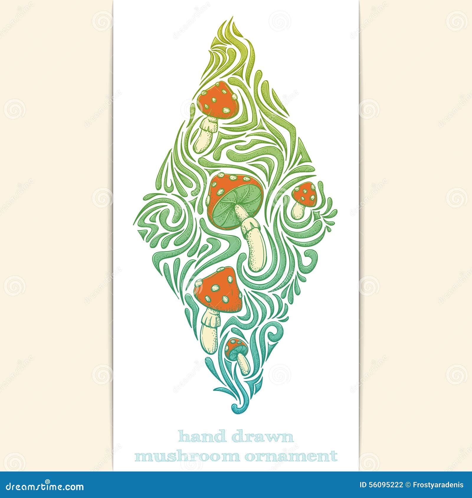 abstract ornament of mushrooms one