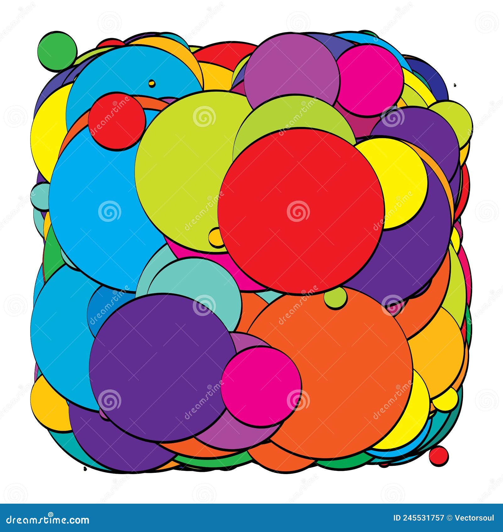 Abstract Overlapping Circles Pattern Vector Illustraiton Stock Vector