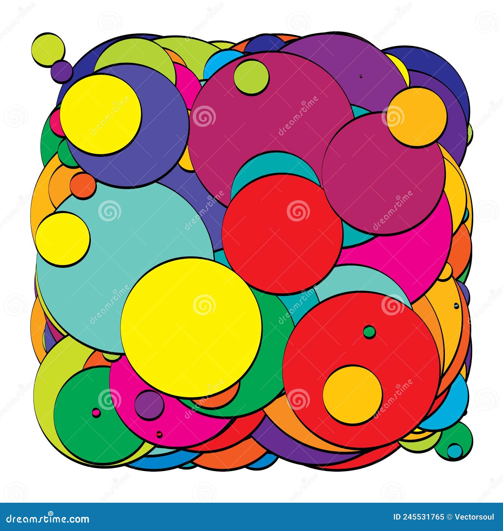 Abstract Overlapping Circles Pattern Vector Illustraiton Stock Vector