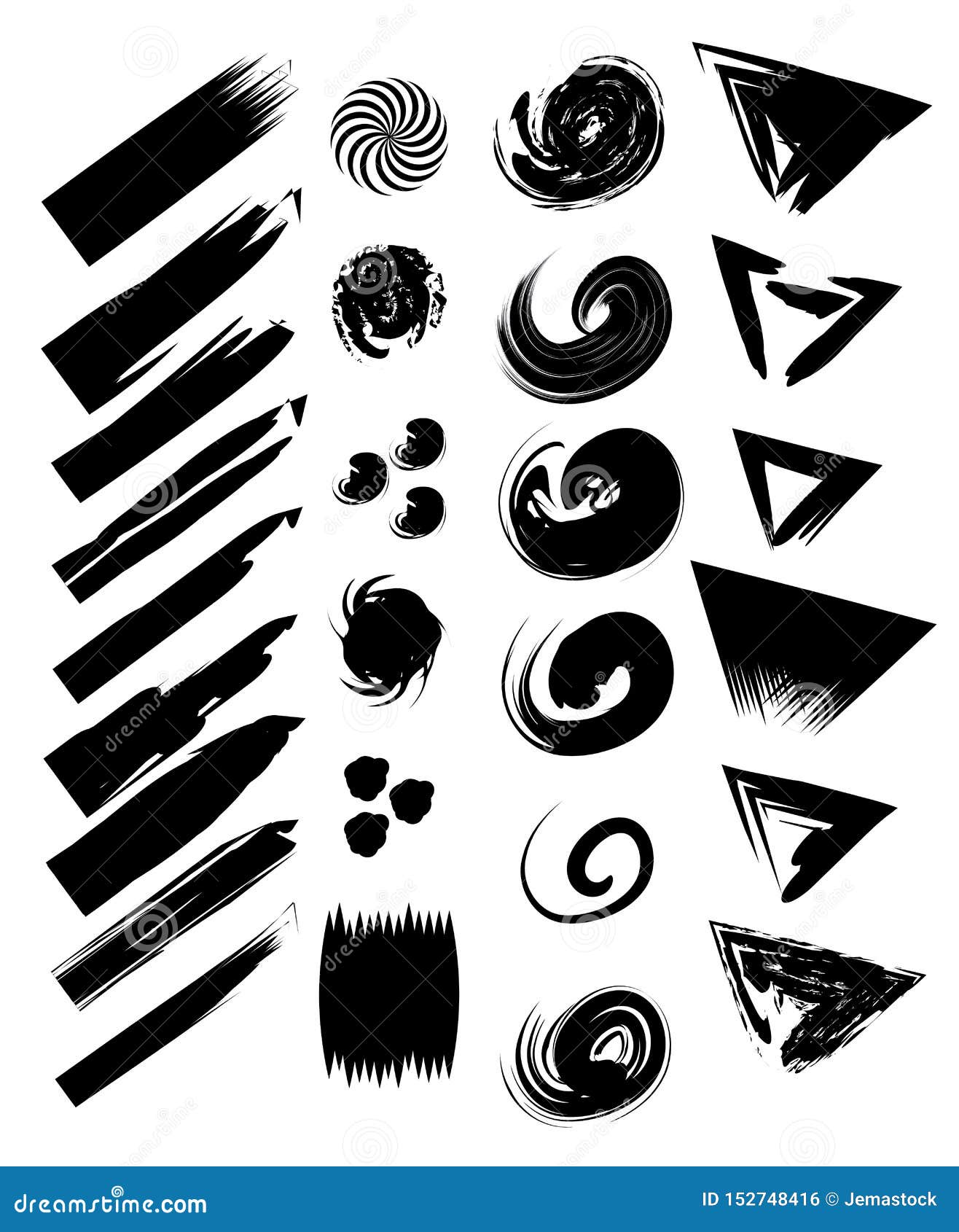 Abstract Paint Brush Stroke Cartoon Stock Vector - Illustration of  collection, line: 152748416