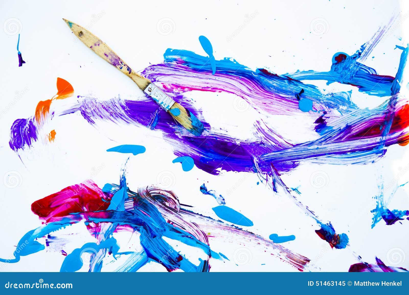 Abstract Paint and Paintbrush Stock Image - Image of blue, brush: 51463145