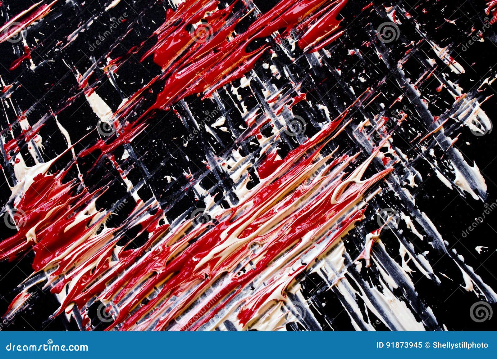 Abstract Paint Streaks and Marks on Black Background Stock Image