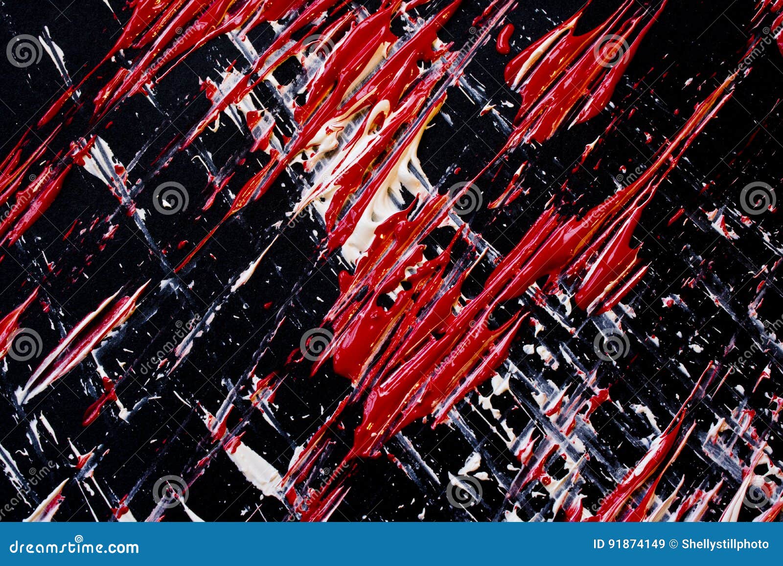 Abstract Paint Streaks and Marks on Black Background Stock Image