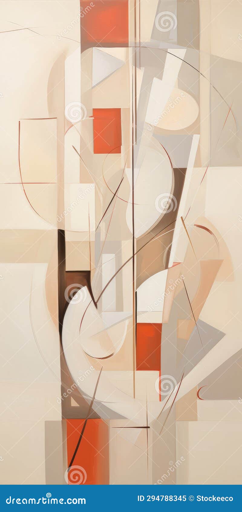 abstract painting of orange and white s in cubist style