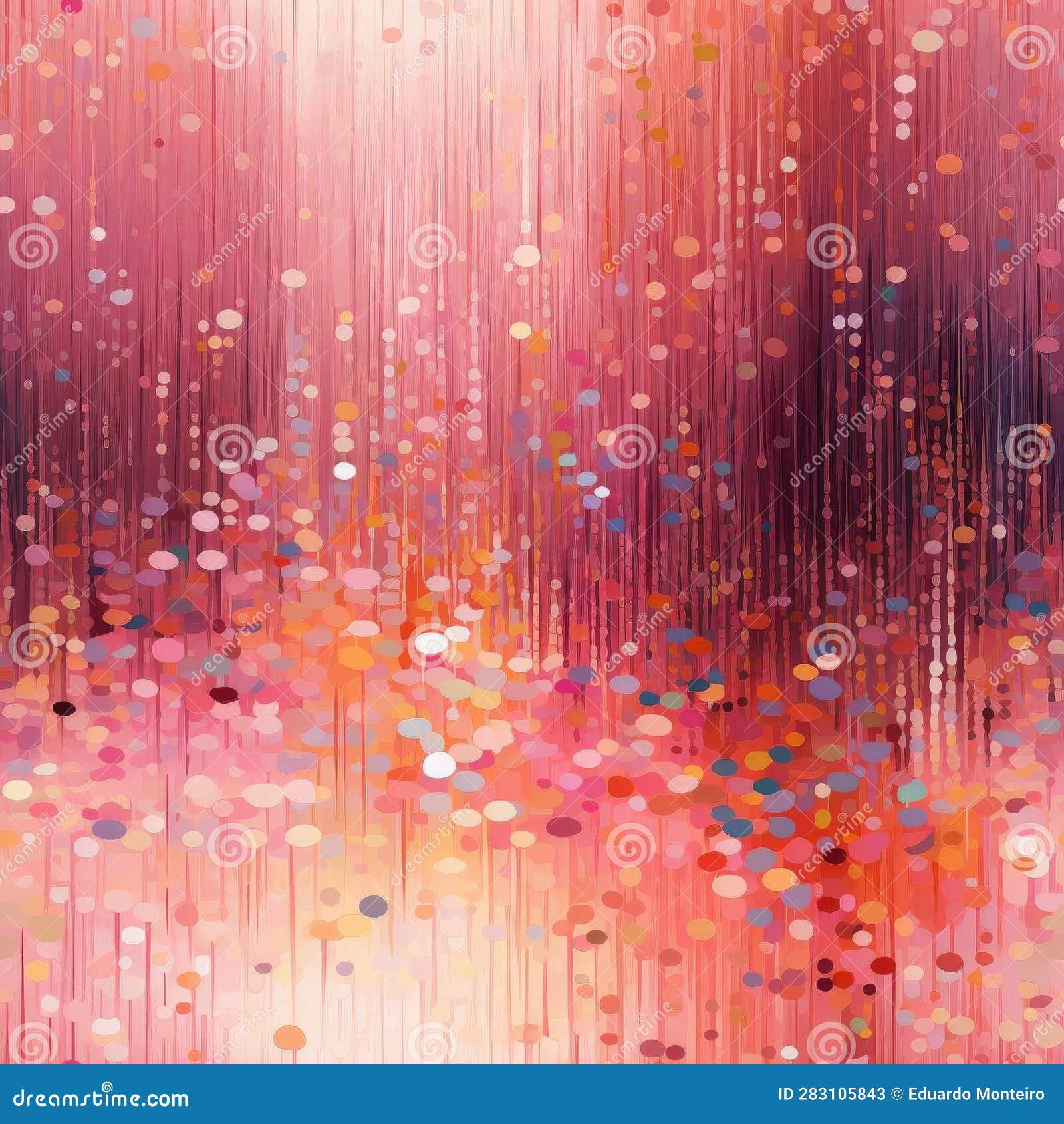 Abstract Painting with Pink Dots and Red Backgrounds (tiled) Stock