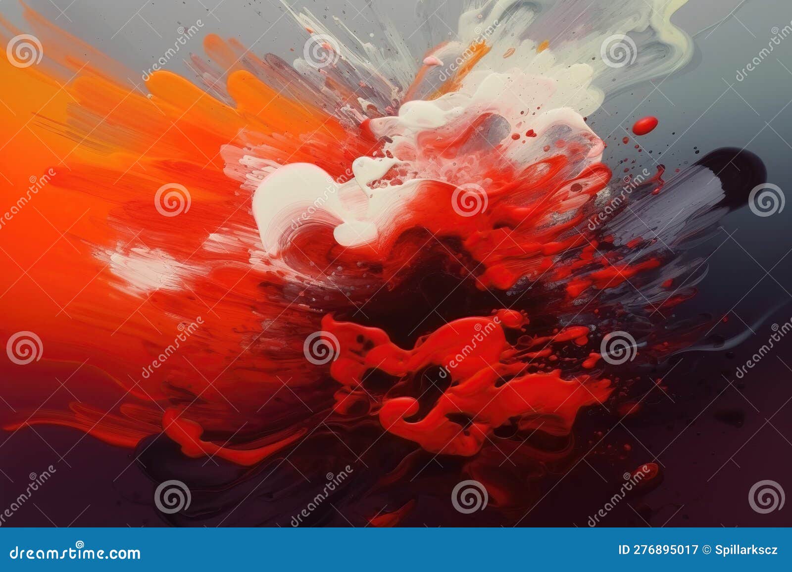 Abstract Painting in Red,black and White Stock Illustration