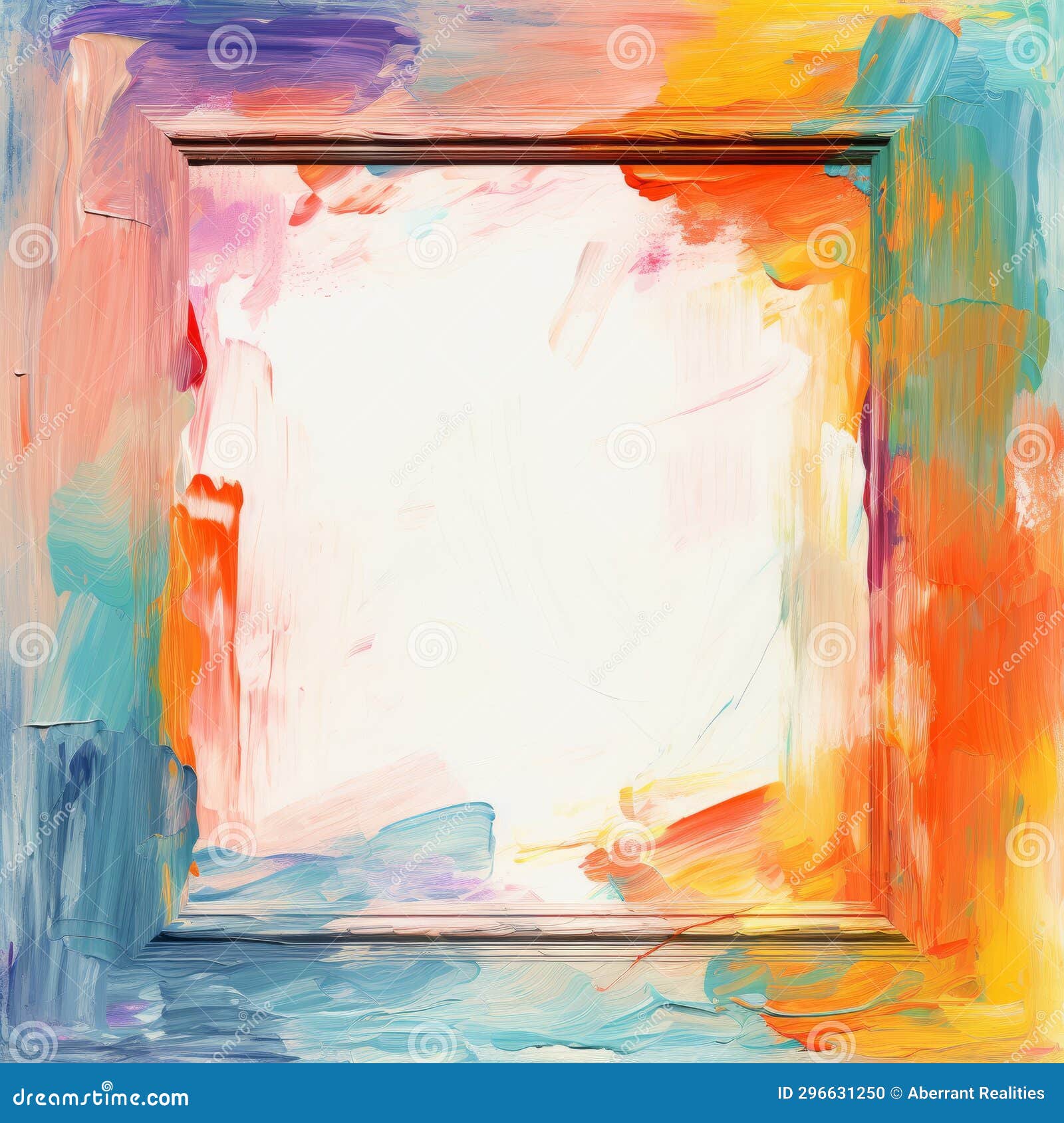 An Abstract Painting of a Square Frame on a White Background Stock Illustration Illustration