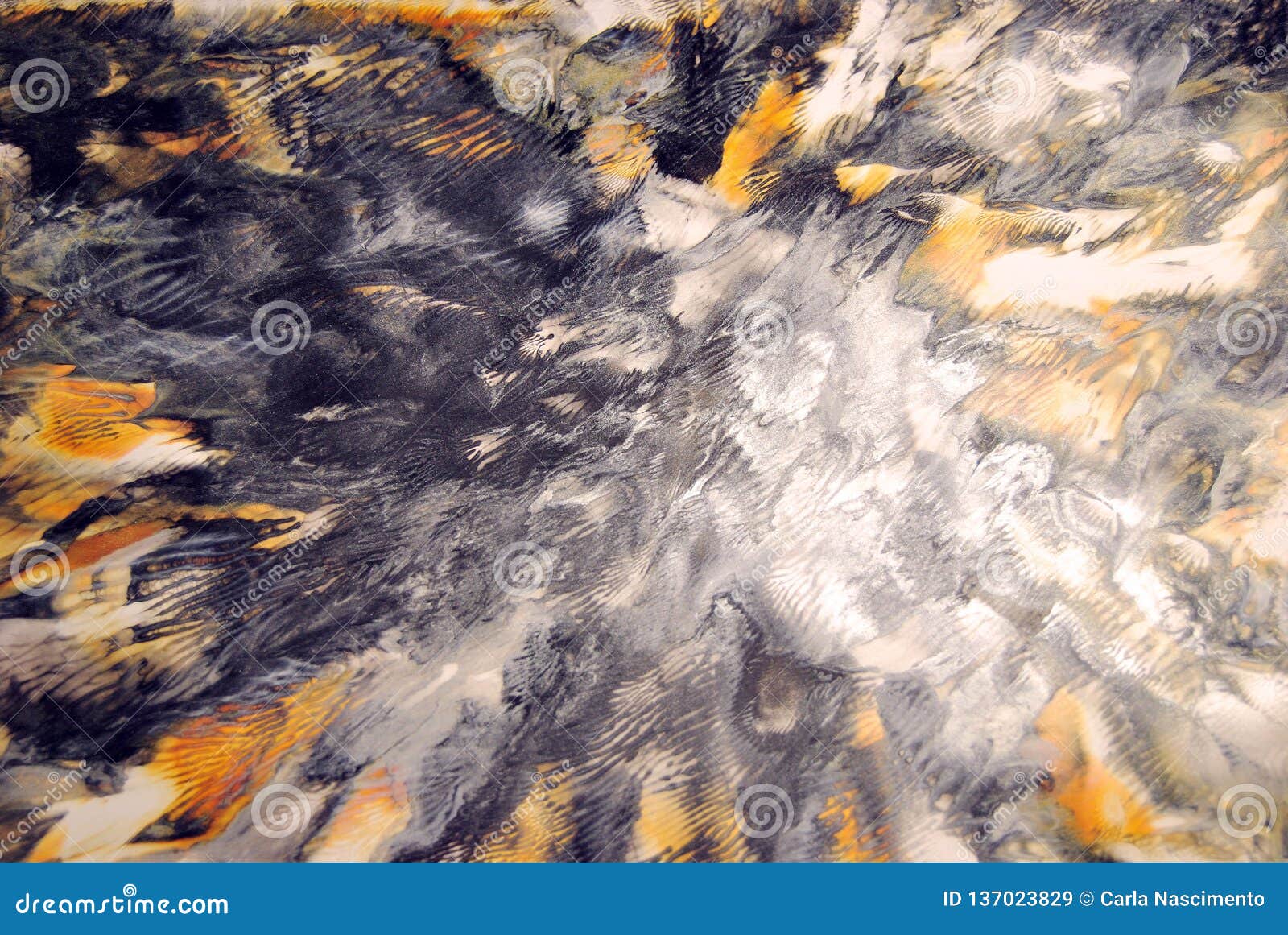 abstract painting for texture background in black, grey, white and golden tones.