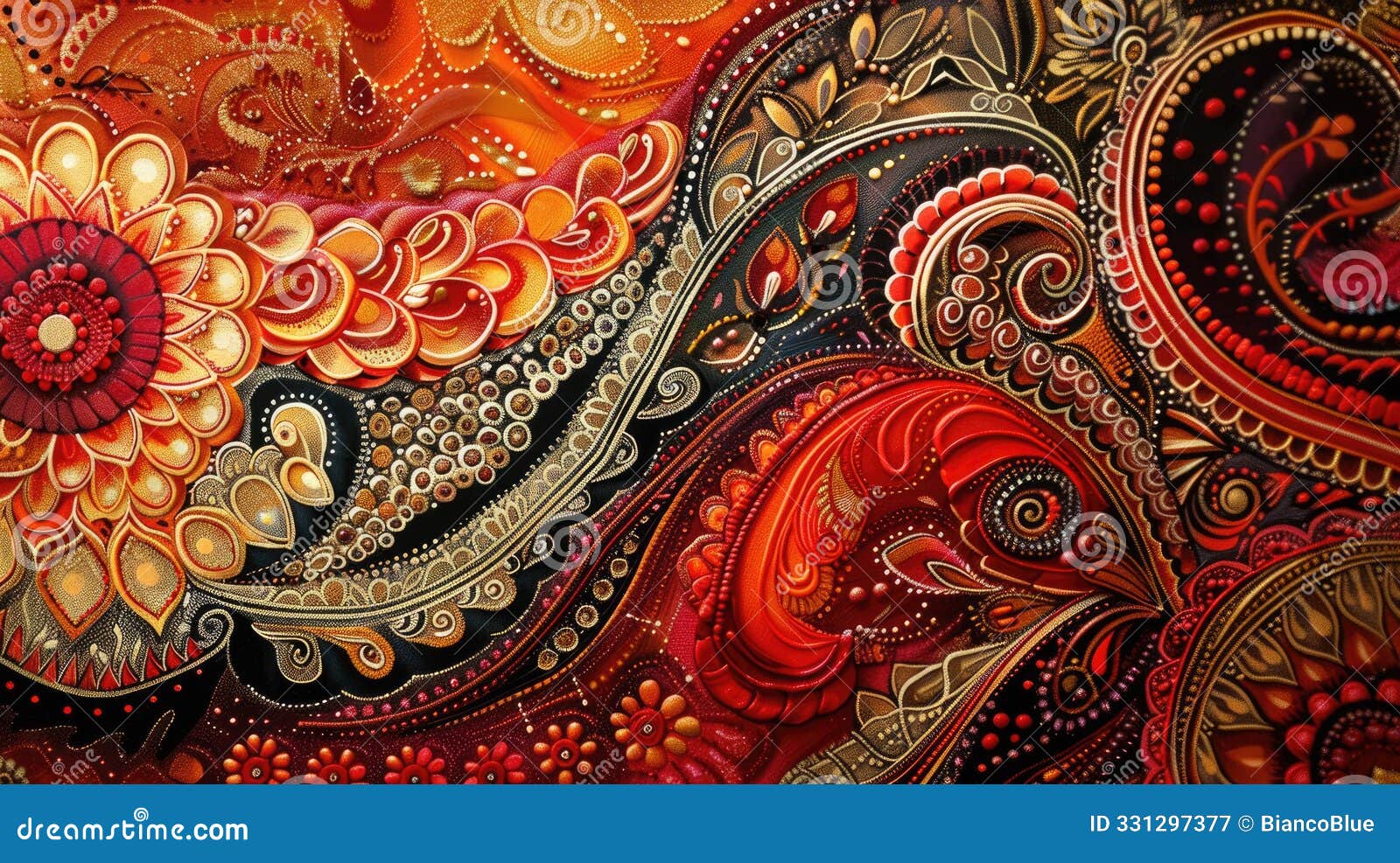 abstract paisley art with swirls, patterns, warm colors, creating dynamic, elegant  aig62