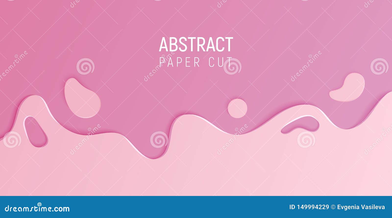 abstract paper cut slime background. banner with slime abstract background with pink paper cut waves. 