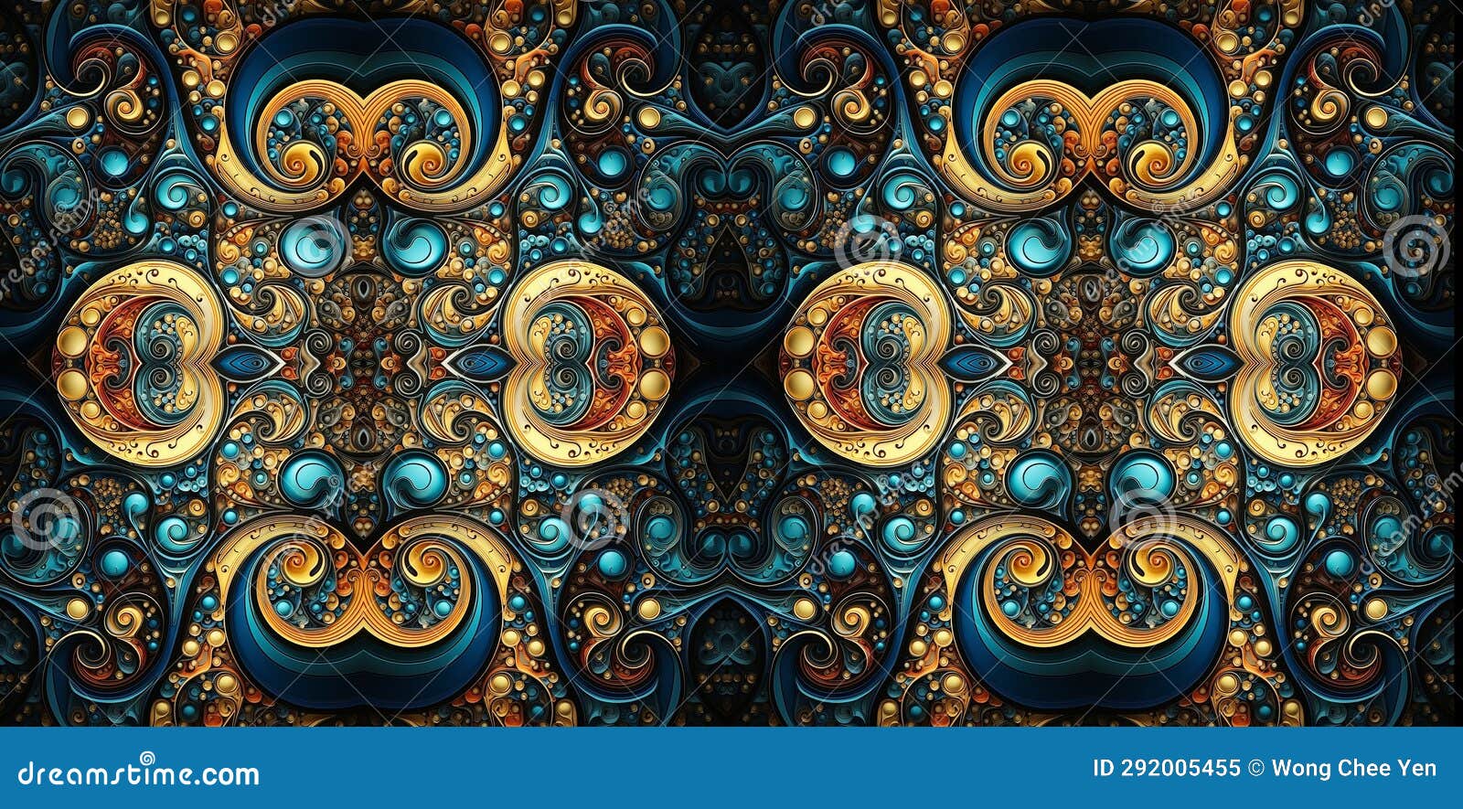 Abstract Paper Quilling 3d Seamless Symmetrical Pattern Wallpaper Stock
