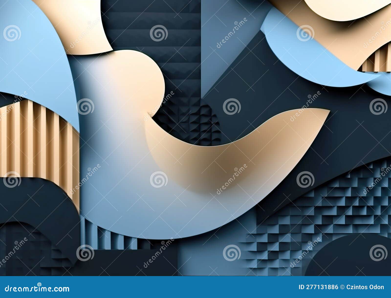 stylish geometric s with layers in pastel colors. 3d .