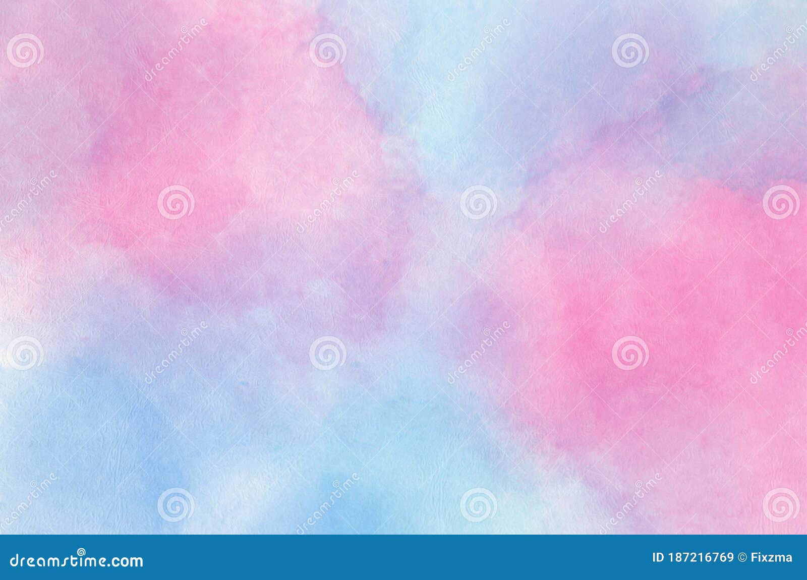 Abstract Pastel Watercolor Background Blue Sky And Pink Pastel