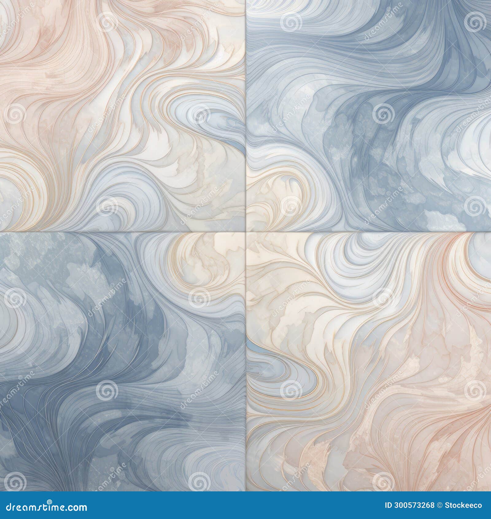 marbled tiles with blue and brown swirls - soft color blending