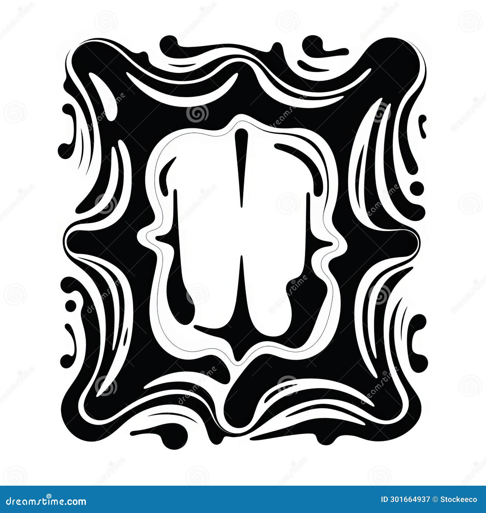 abstract pattern with distorted organic forms and gothic ornamentation