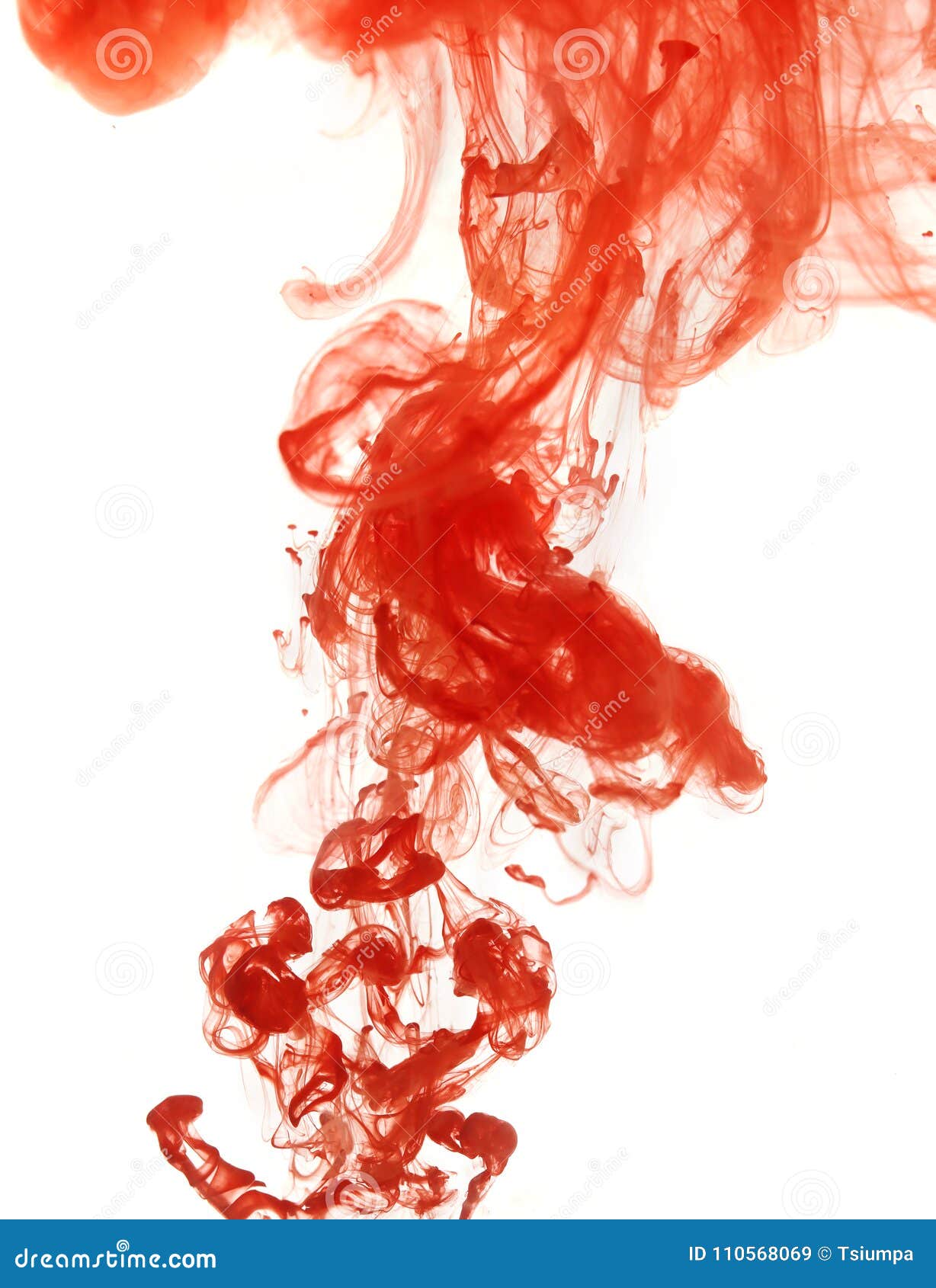 Red ink into the water stock image. Image of drop, science - 110568069