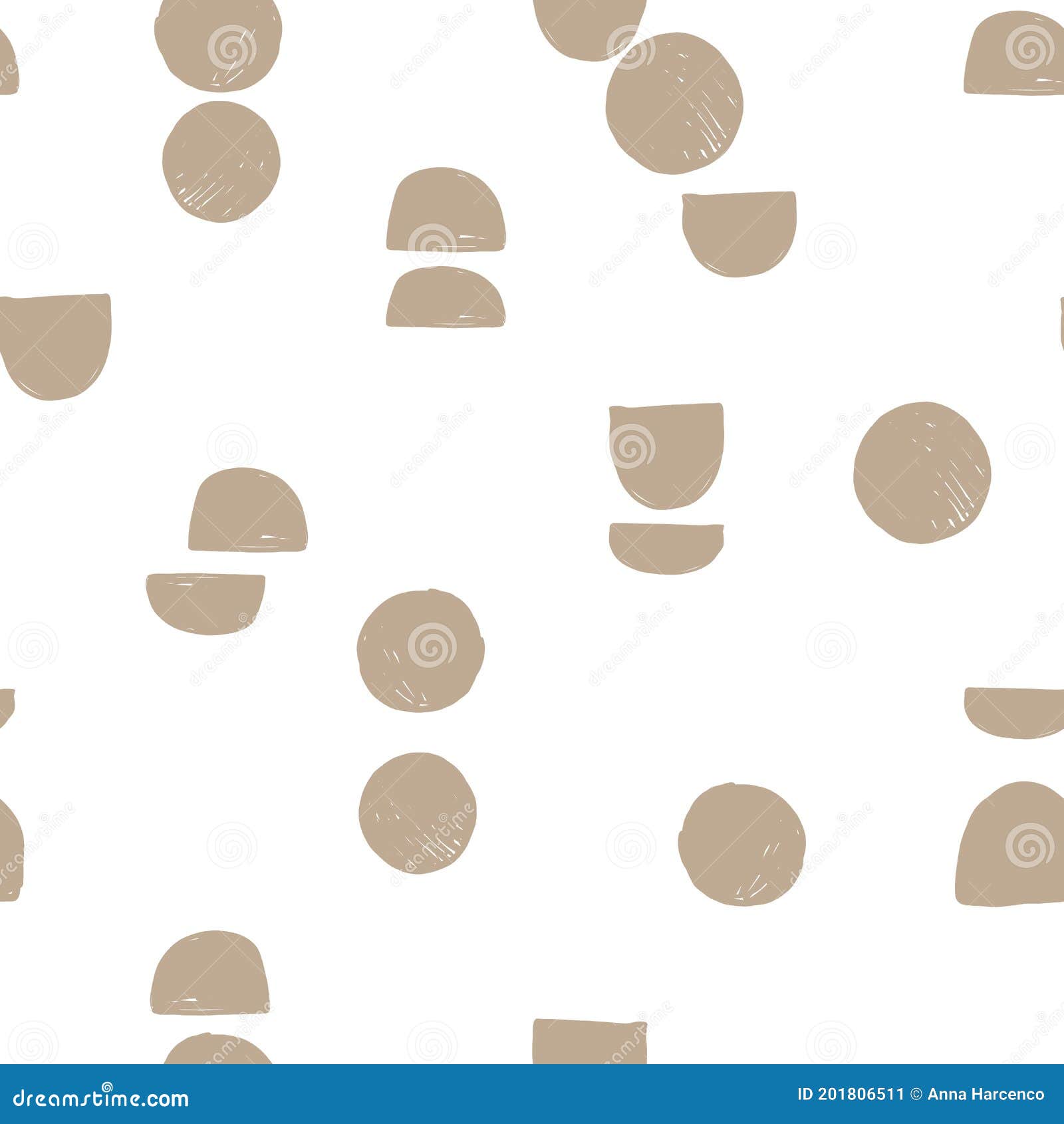 abstract pattern with hand drawn circles and semicircles. cute messy black and white spot pattern. seamless monochrome spot patter