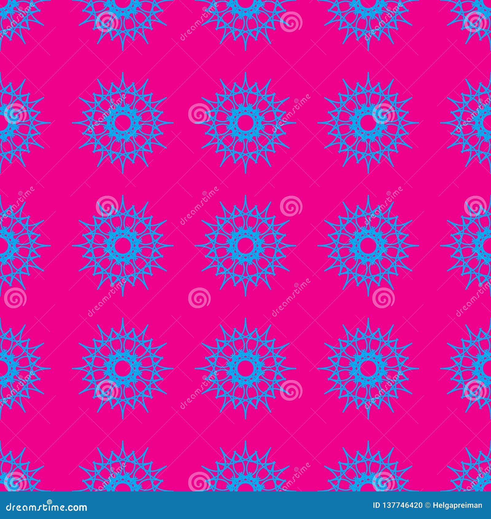 Abstract Pattern on the Neon Pink Background Stock Illustration