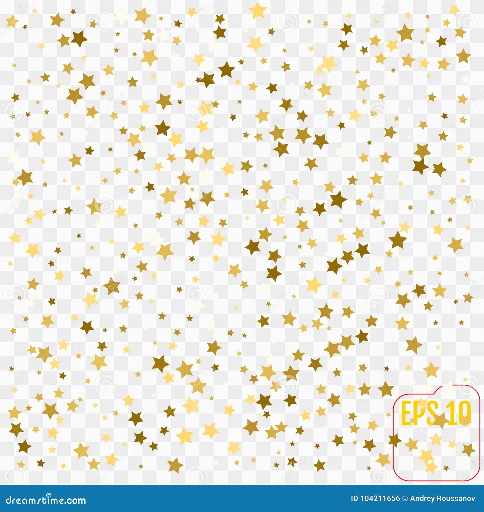 Abstract background with many falling gold stars Vector Image