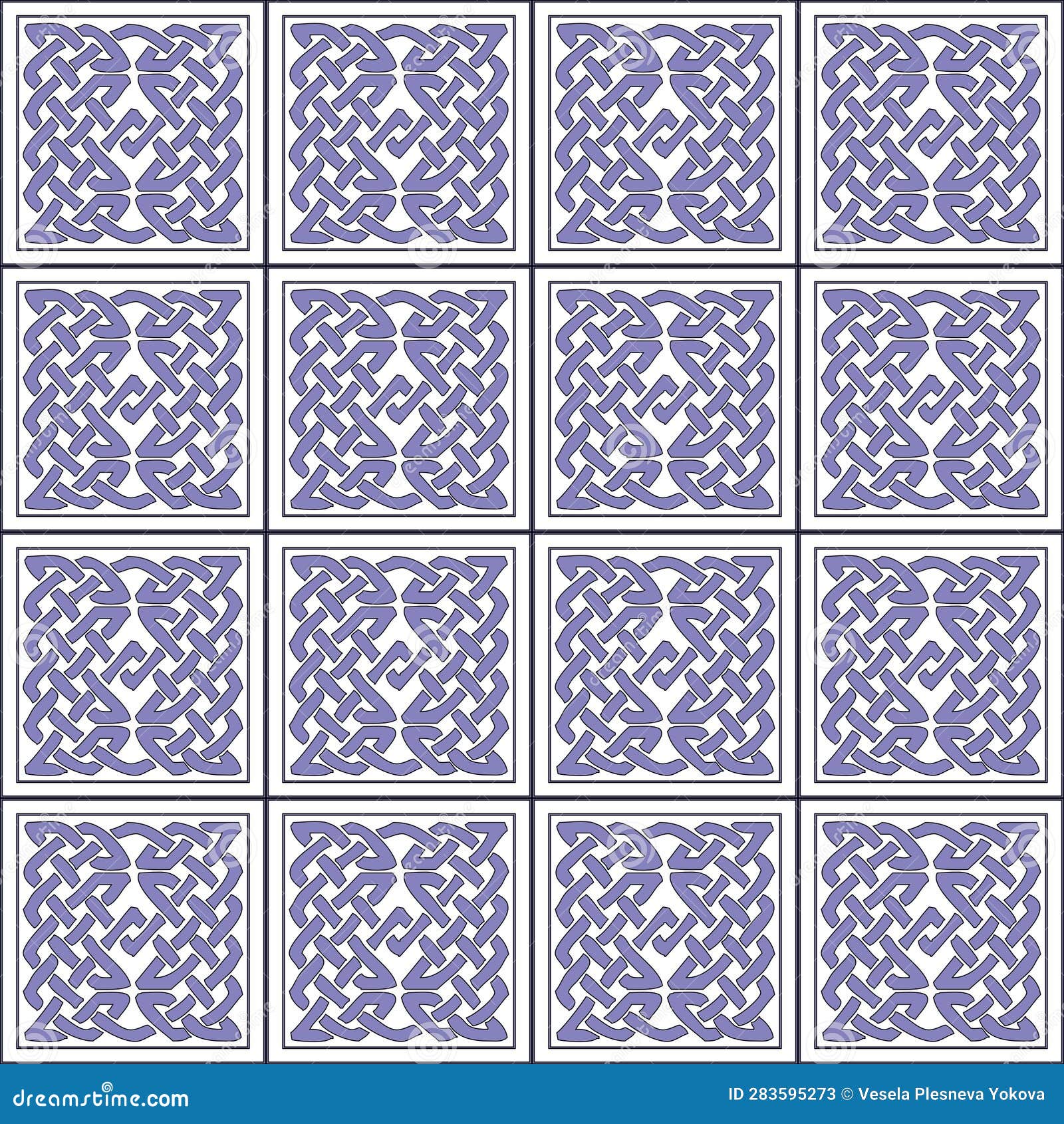 abstract pattern with violet stylized celtic rosette and white background