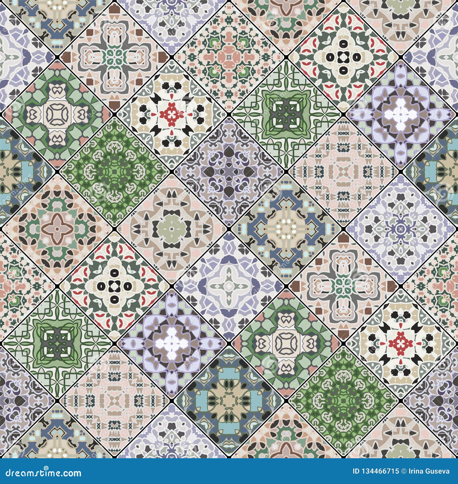 Abstract Patterns in the Mosaic Set. Stock Vector - Illustration of
