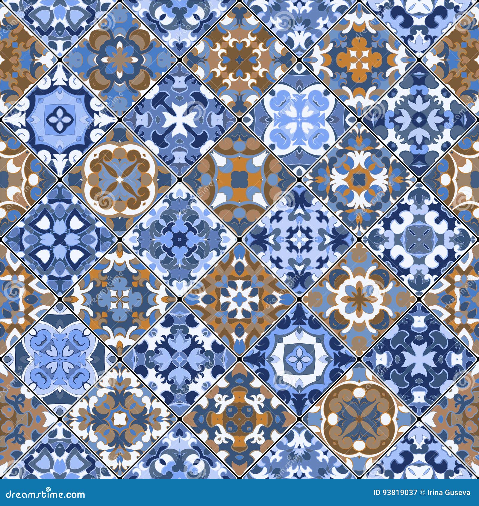 Abstract Patterns in the Mosaic Set. Stock Vector - Illustration of