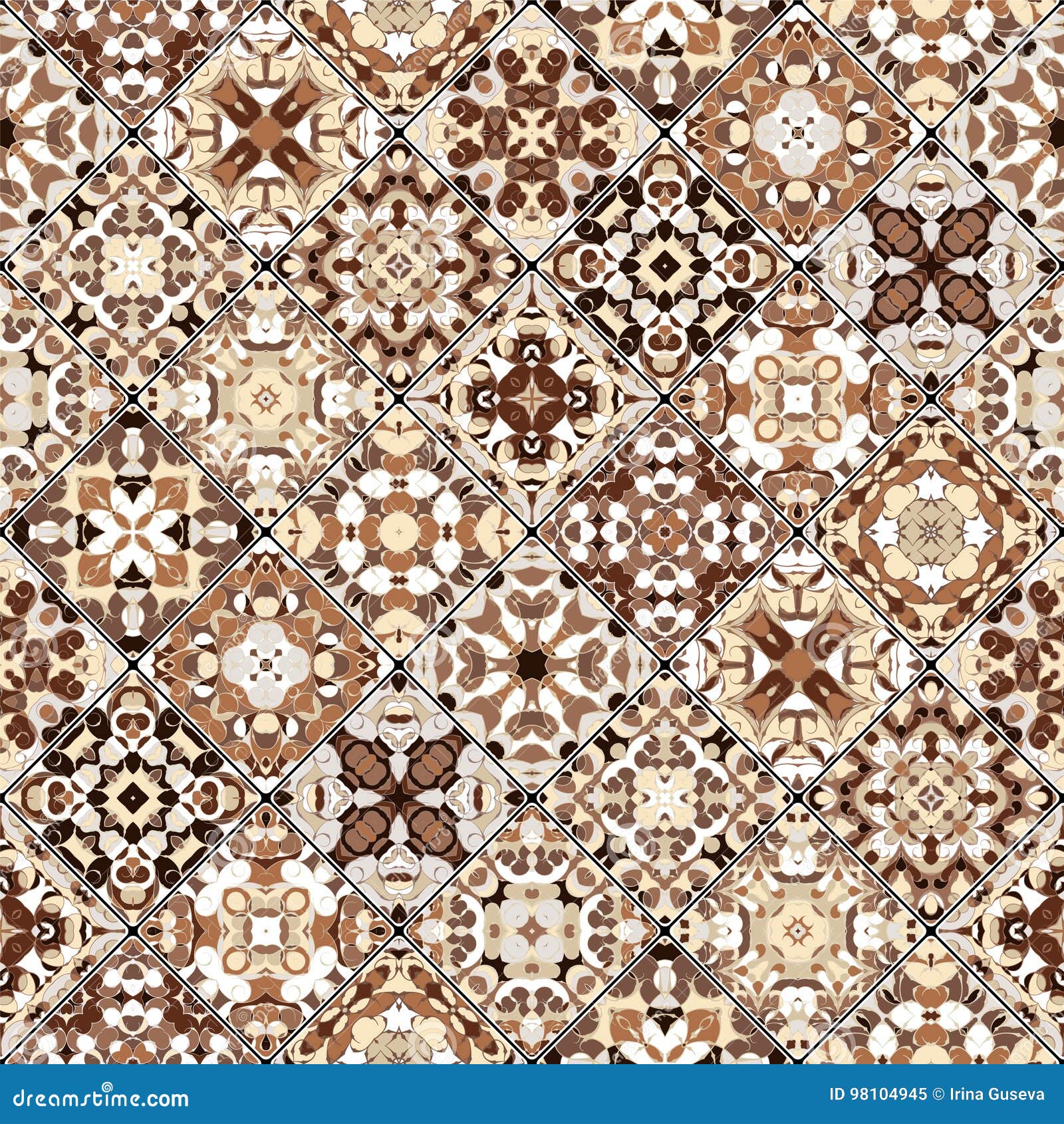 Abstract Patterns in the Mosaic Set. Stock Vector - Illustration of