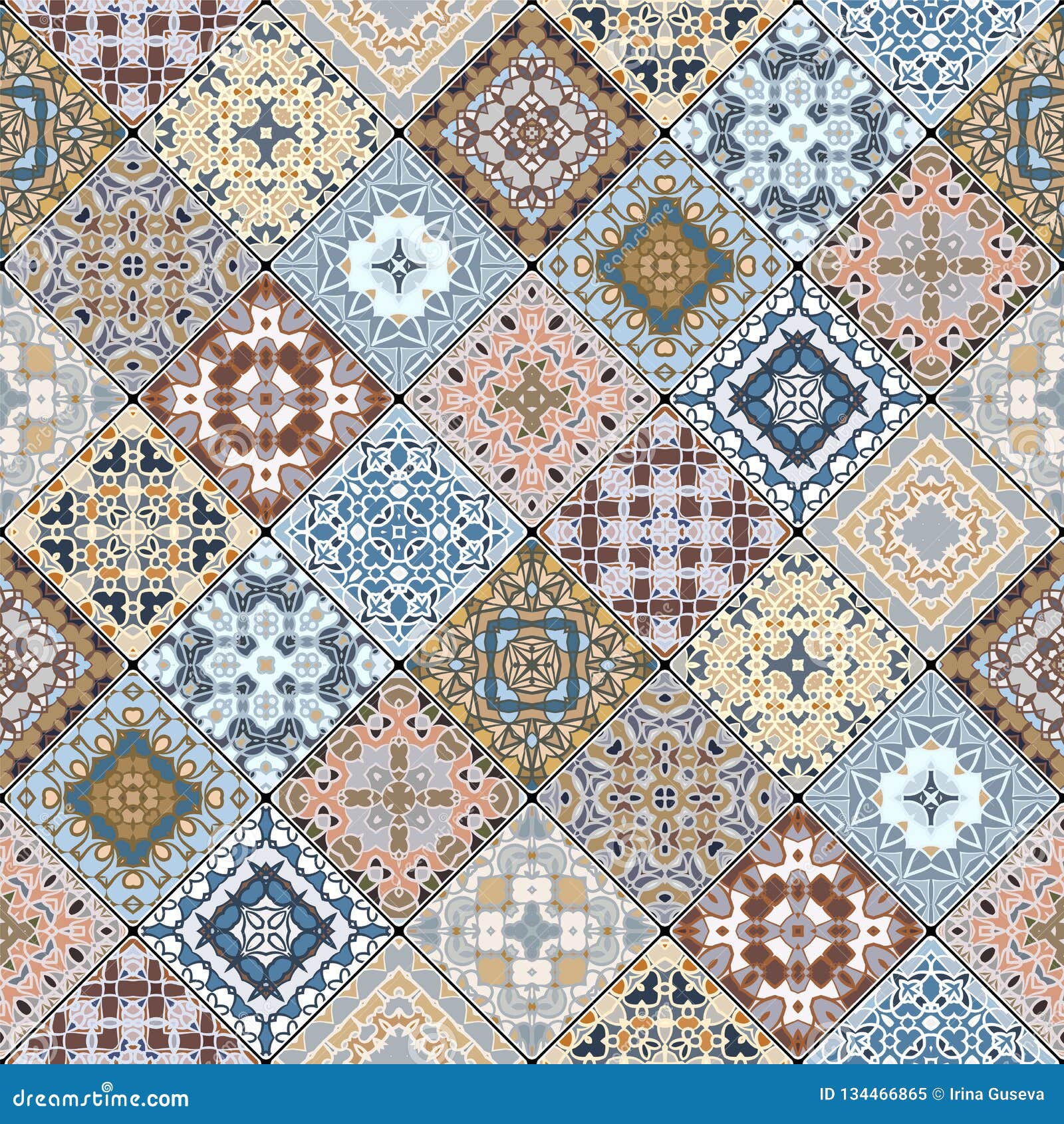 Abstract Patterns in the Mosaic Set. Stock Vector - Illustration of