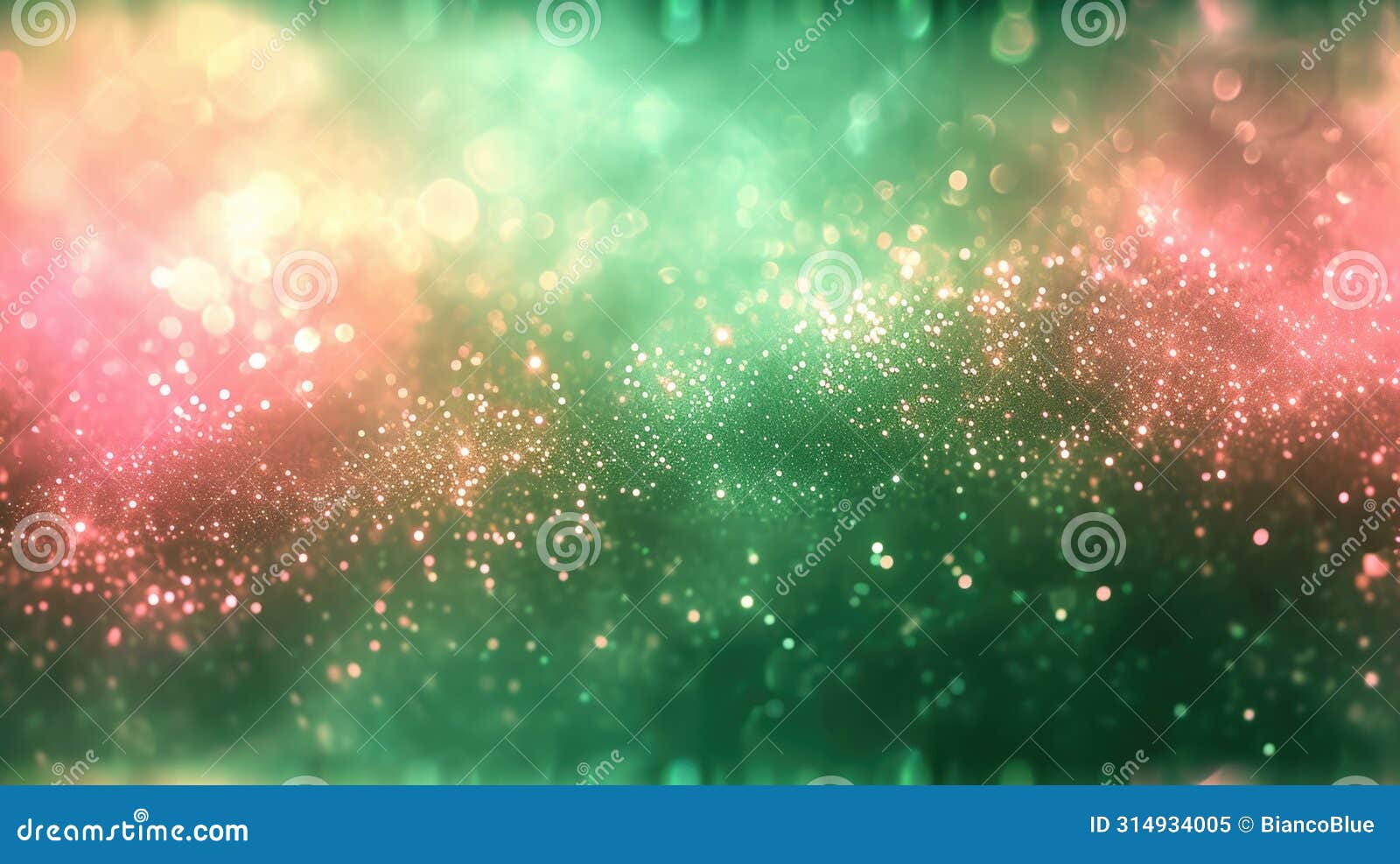 the abstract picture of glittering green pink particle blur background. aigx01.