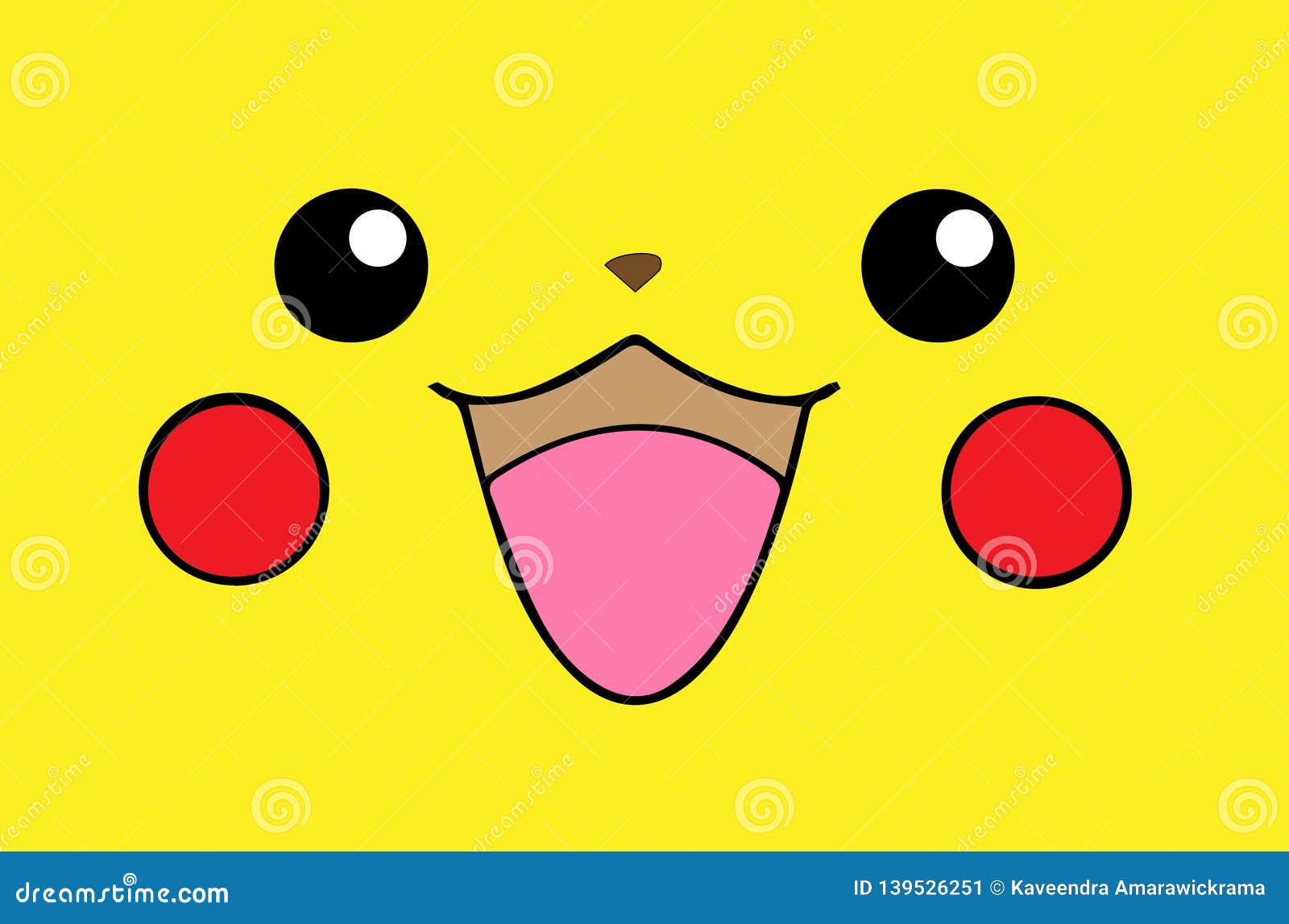 Abstract Pikachu Face Design Illustration Editorial Photo Illustration Of Work Time